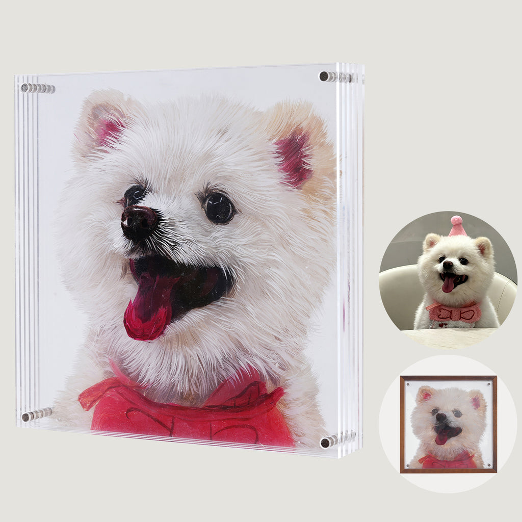 3D Acrylic Hand-Painted Pet Portrait