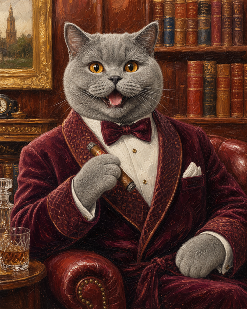 Hand-Painted Oil Pet Portrait