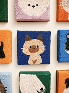 Hand-Painted Textured Pet Portrait Fridge Magnet