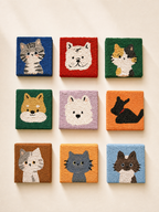 Hand-Painted Textured Pet Portrait Fridge Magnet